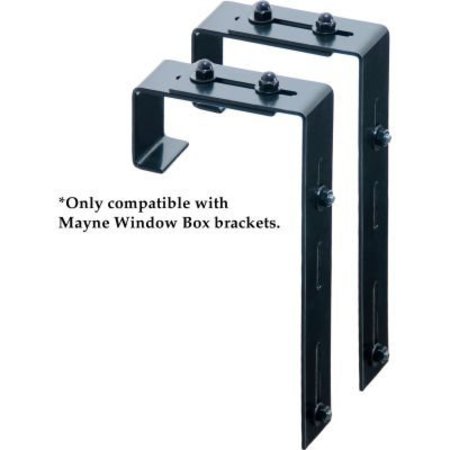 MAYNE MAIL POST INC Mayne® Adjustable Deck Rail Brackets, Black (Pack of 2) 3832